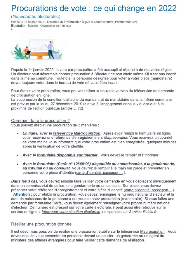 Procuration de vote  Fonbeauzard